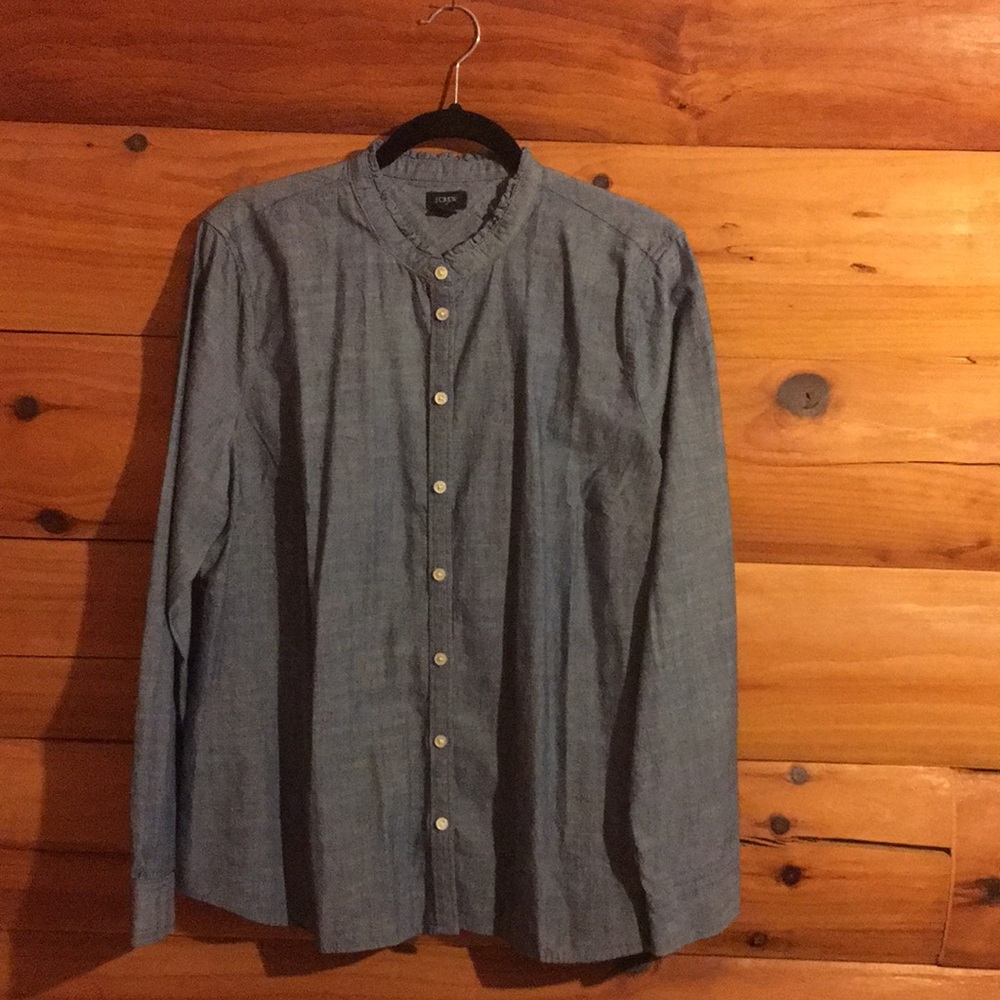 J CREW blouse!  Blue chambray.